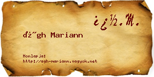 Ágh Mariann névjegykártya