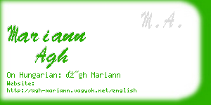 mariann agh business card